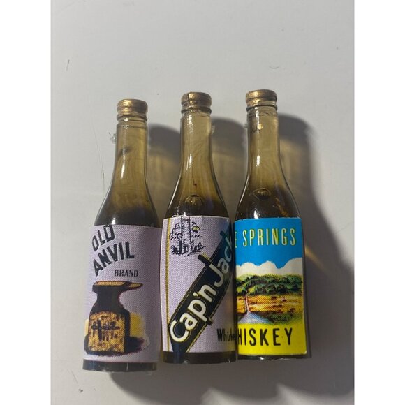 VTG Dollhouse Miniatures Liquor Bottles Capn Jack Old Anvil 6 Piece TOYS EMPTY - Picture 2 of 5